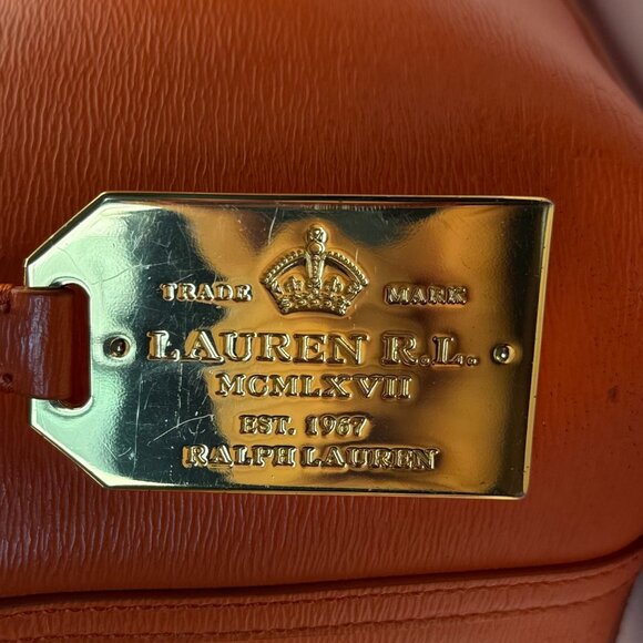 Polo Play Leather Tote Ralph Lauren Orange Tote Bag